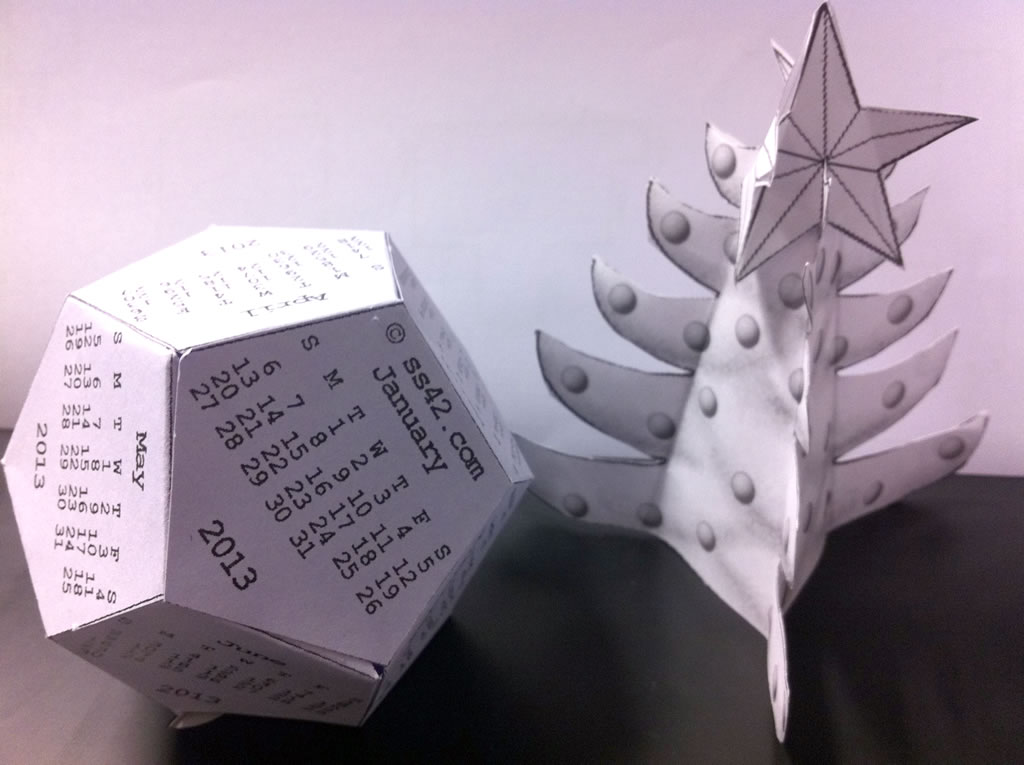 Dodecahedron and Christmas Tree Calendar