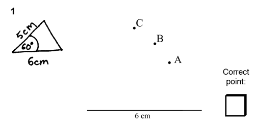 A scaffolded approach to constructing triangles.