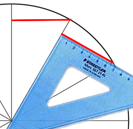 Using the set square to make perpendicular lines