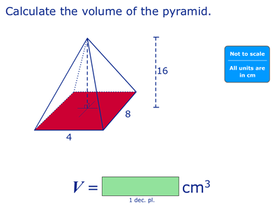 Mathletics question on volume of a pyramid.