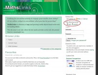 MathsLinks screenshot - login or register.