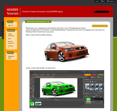 Screenshot of NSWDER Tutorials