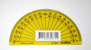 Protractor with label