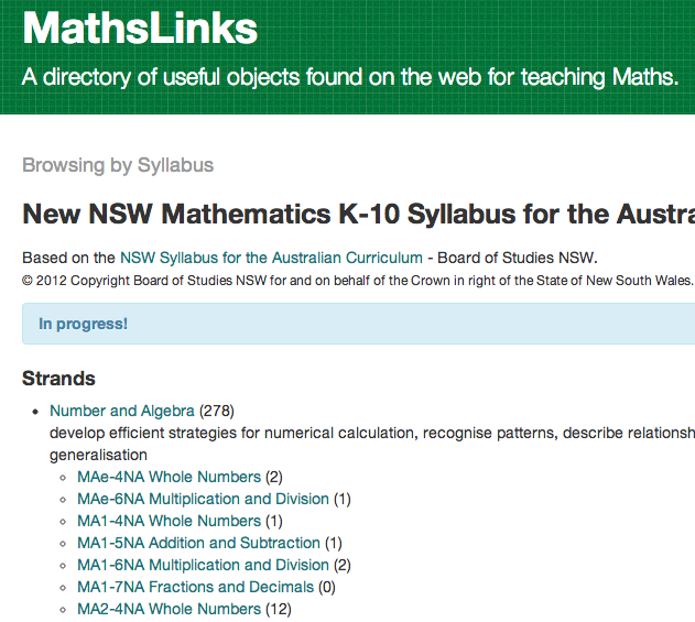 MathsLinks Screenshot