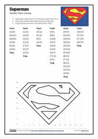 Superman Number Plane Drawing - 1st page screenshot